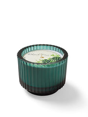 Home for the Holidays Roland Pine 6 oz Blue Single-Wick Ribbed Glass Candle